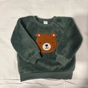 Green Fleece Bear Sweater
